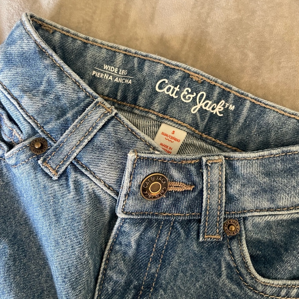 Cat & Jack Light Blue Wide Leg Girls Denim Jeans